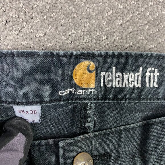 Distressed Carhartt Double Knee Pants 103334 BLK Mens 38 x 36 Fits 38x33.5 Black - Picture 8 of 14